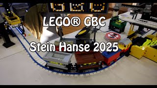 LEGO Great Ball Contraption (GBC Kugelbahn) im Hellen und im Dunklen auf der Stein Hanse 2025