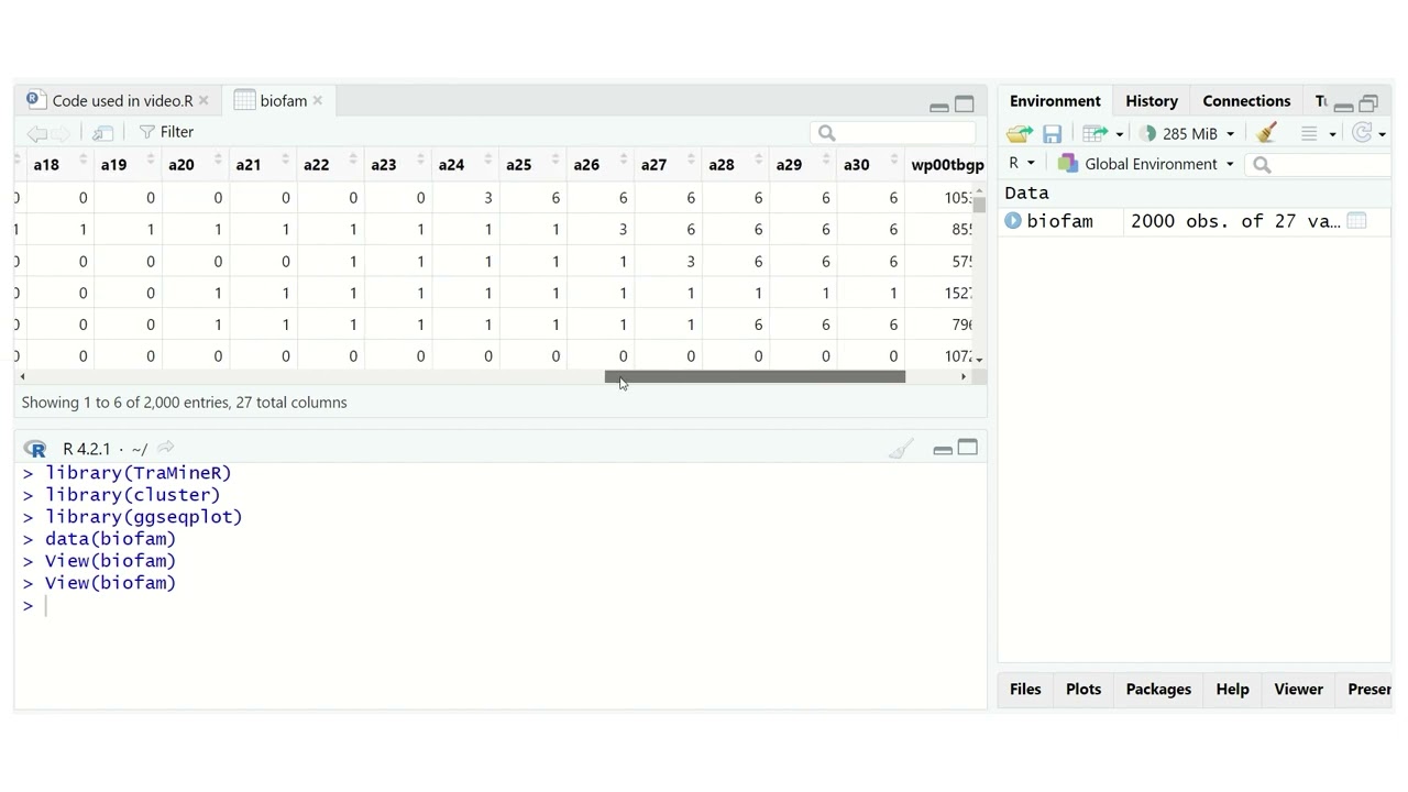 Sequence Analysis 1 - Creating sequences