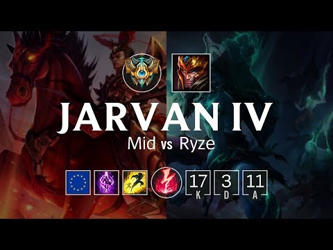 Jarvan IV Mid vs Ryze - EUW Challenger Patch 8.9