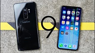 Samsung Galaxy S9+ vs Apple iPhone X Drop Test!