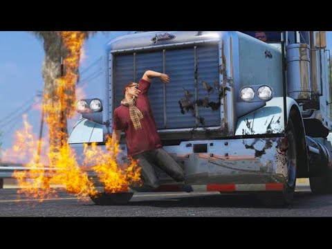 GTA 5 EPIC CLOSE UP SEMI TRUCK CRASHES   IMPACT COMPILATION #8