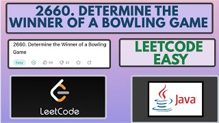 YouTube video 'Leetcode | 2660. Determine the Winner of a Bowling Game | Easy | Java Solution'