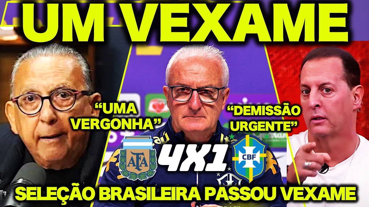 GALVÃO BUENO LARGOU o AÇO e BENJA ESCULACHOU a SELEÇÃO ! VEXAME HISTÓRICO ARGENTINA 4X1 BRASIL