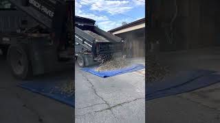What 3 tons of 1 1/2-2 inch river rock looks like.