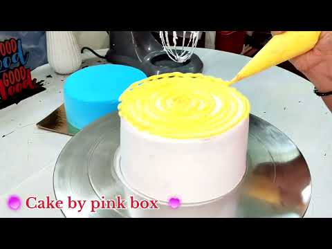 Cake Decoration For Kids 🥰 Blue & Yellow Cake Design 🌈 Birthday Cake Ideas 💡For Kids 🎂2-tier Cake 🎀