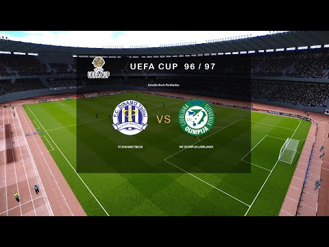 UEFA Cup 96/97 | FC Dinamo Tbilisi 🇬🇪 vs NK Olimpija Ljubljana 🇸🇮 | PES 2021 [4K] Simulation