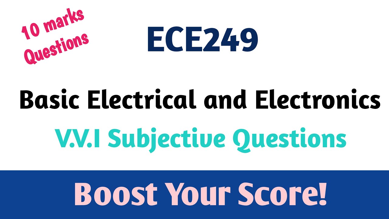 Subjective Question | Basic Electrical Engineering |  ECE249 | LPU