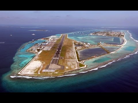 Landing in Male Airport, Maldives - Aerial View of Maldives