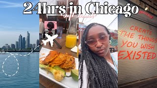 Travel Vlog: 24hrs In Chicago| Trying New Food, Navy Pier, Black Boy Art Show & More! *Soft Launch*