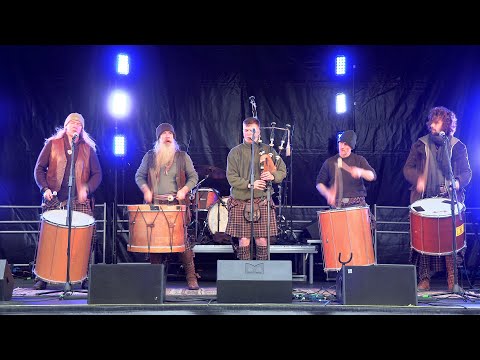 Hamsterheid live by Scottish band Clanadonia on stage during Perth's Burns event in Feb 2022
