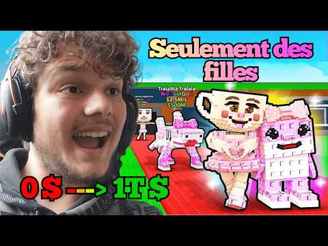 From 0 to 1 TRILLION with ONLY GIRL Brainrots in Steal A Brainrot!!!