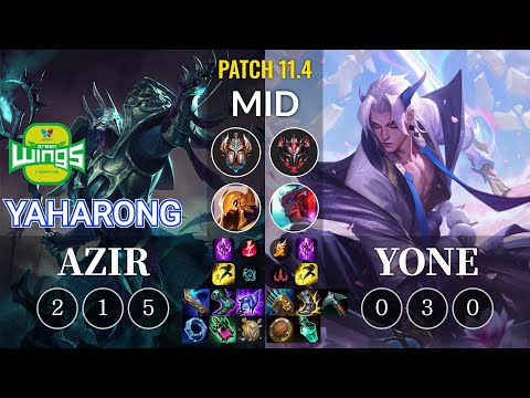 JAG Yaharong Azir vs Yone Mid - KR Patch 11.4