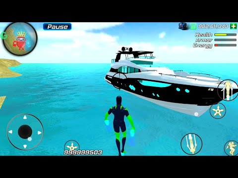 Rope Frog Ninja Hero Strange Gangster - Yachat Ride at Vegas City - Android Gameplay
