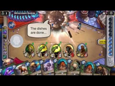 Hearthstone Heroic Silverware Golem Fatigued, Easy Win - BROKEN Dishes???
