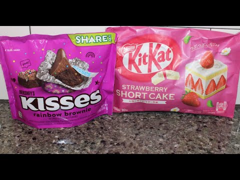 Hershey’s Kisses Rainbow Brownie & Nestle Kit Kat Strawberry Shortcake Review