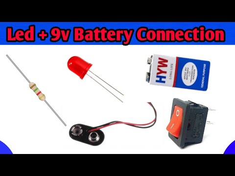 How to Connect Led with 9v Battery- Resistor,led,switch,9v battery Connection tutorial #project #diy