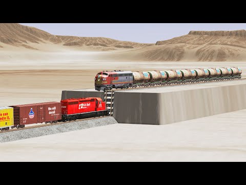 Unfinished Rail Tracks vs Trains - Beamng Drive
