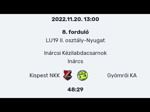 LU19 - II.Osztály/Nyugat : Kispest NKK - Gyömrői KA - 2022.11.20