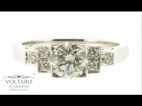 Round Brilliant Antique Art Deco Style - ER 1214