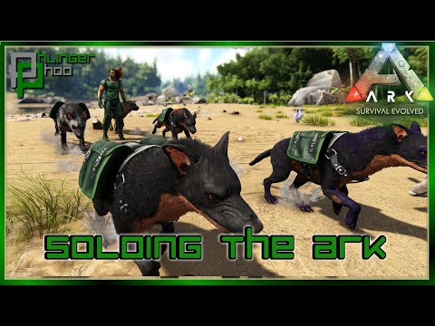 HYAENODON TAMING PEN - HYAENODON TAMING AND BREEDING A PACK! Soloing the Ark S6E19