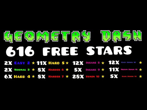 Geometry Dash | ALL 616 Free Stars