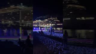 🇧🇸Travelogue - night party on the beach, Ocean Cay #cruise #party #lighthouse #msc