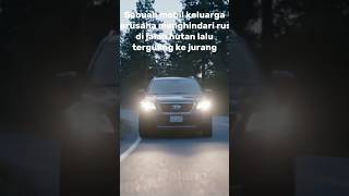 A family car swerves to avoid a deer on a forest road#short#crash#AI