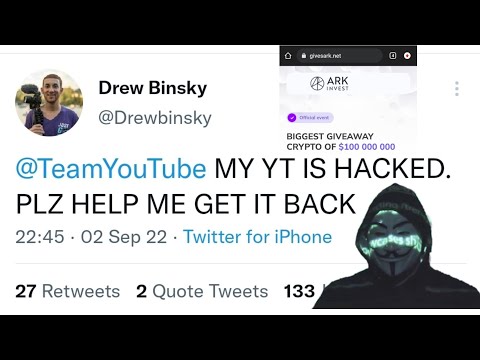 Drew Binsky Channel hacked by givesark.net big SCAM !
