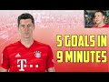 American watches ROBERT LEWANDOWSKI - 5 Goals in 9 Minutes! | Reaction
