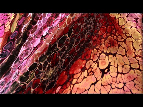 #127. Twinsies!  Collaboration fluid acrylic pour with FluidArtByChristineMorris