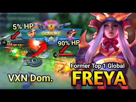Hyper Freya 5%HP VS 90%HP!! Freya Hyper Carry Gameplay | Former Top 1 Global Freya VXN Dom. - MLBB