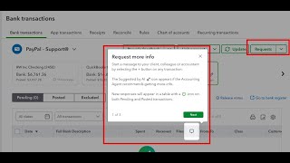 QuickBooks Online: Banking "Request Info" for Accountants