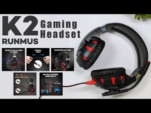 RUNMUS K2 Gaming Headset with Noise Canceling Mic & LED Light, Compatible | Review .