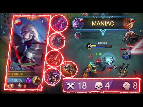 TOP SUPREME MOSKOV FULL DAMAGE BUILD! 1VS4 CLUTCH MANIAC! MUST WATCH!!! - MLBB