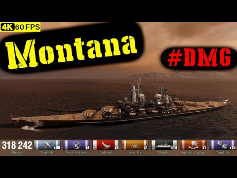 World of Warships Montana Replay - 3 Kills 318.2K DMG(Patch 12.8.0)