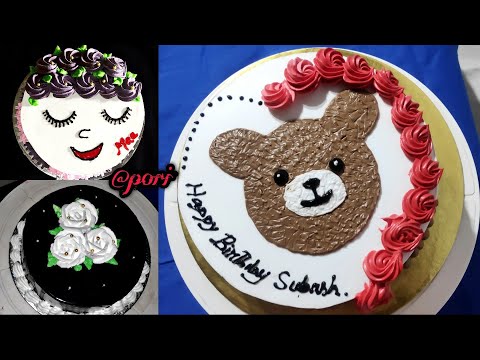 3 Simple Cake Decorating | Amazing Chocolate Garnish Cake |  Bear Cake | Smiley Cake | Yummy Cake