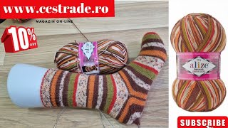 Ciorapi tricotati din Alize Superwash. 🧶Călcâi bumerang. #alizesuperwash