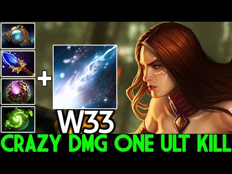 W33 [Lina] Crazy Spell Amp One ULT Kill Cancer Plays 7.25 Dota 2