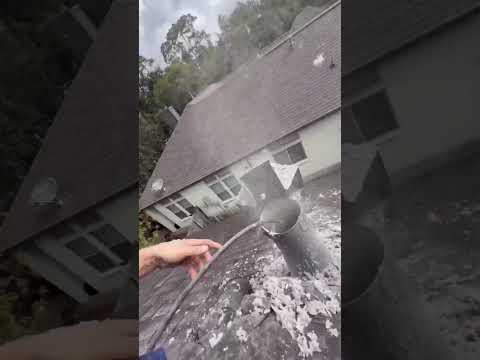 Dryer vent cleaning job in progress