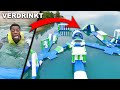 100 METER LANGE WATER OBSTAKEL BAAN RACE Gaat Fout