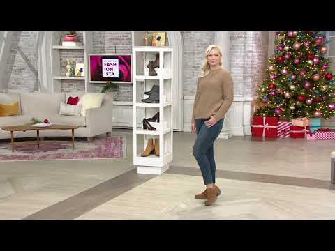 Earth Origins Suede Booties w/ Perforated Ruching - Amanda on QVC