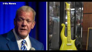 Video thumbnail for Jim Irsay Buys Prince's 'Yellow Cloud' guitar by Bill Mills