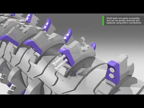 TSS 390 Single Shaft Wheeled Shredder Animation