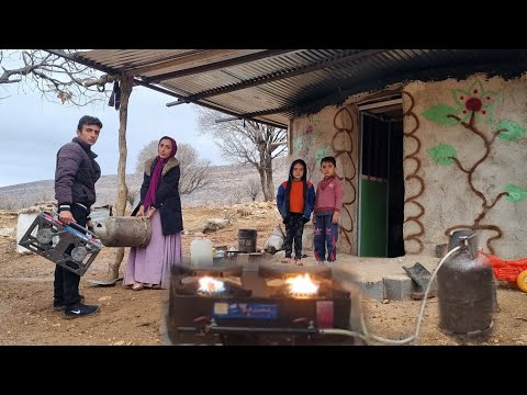 Buying a gas stove and capsule by Abbas from the market for the comfort of Elham