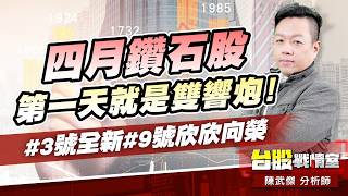 四月鑽石股第一天就是雙響炮！ #3號全新#9號欣欣向榮｜小武哥投資事務所｜陳武傑