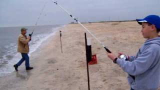 preview picture of video 'Connor's redfish @ Rutherford Beach'