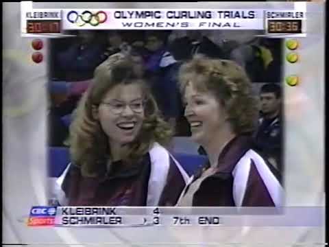 [F-7E] Sandra Schmirler in-off scores 3 vs Shannon Kleibrink (1997 Canadian Curling Olympic Trials)