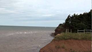 preview picture of video 'Lobster Boats, Cliffs and Wind Turbines in North Cape, PEI'