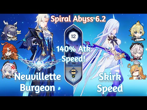 C0 Neuvillette Burgeon x C0 Skirk Speed - NEW Spiral Abyss 6.2 | Genshin Impact