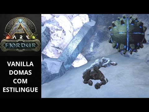 Ark- Fjordur VANILLA DESAFIO - MAPA A ILHA Pegando O Artefato Forte Caverna de Gelo Mais Difícil !!